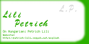 lili petrich business card